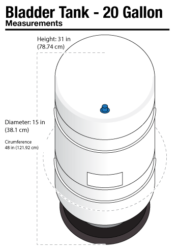 Dimensions for Bladder Tank Diagram